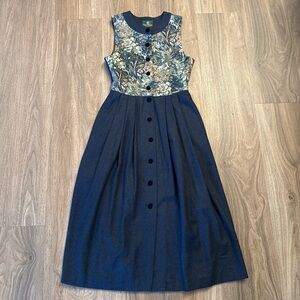 Giesswein Austria Navy floral tapestry dress